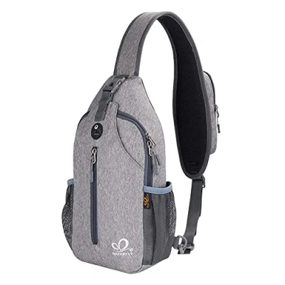 Imagen de Waterfly Mochila Cruzada Pecho Bandolera para Ciclismo Senderismo Casual Hombre y Mujer (Gris oscuro)