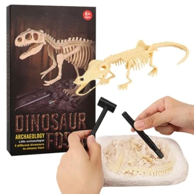 Imagen de UDTGYELF Dinosaurios Juguetes, Dinosaur Dig Kit, Dino Skeleton Fossil Excavation Kit ExcavacióN Dinosaurio Diy, Modelo De Esqueleto 3d, Juguetes 6 AñOs NiñOs