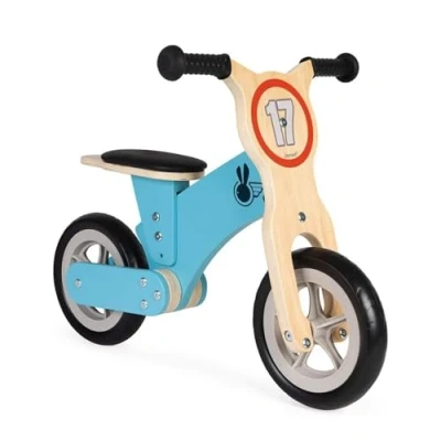Imagen de Janod Bikloon Little Racer, Bicicleta de equilibrio madera Desarrolla la motricidad y el sentido del Juguete Certificado FSC A partir 2 años, J03285