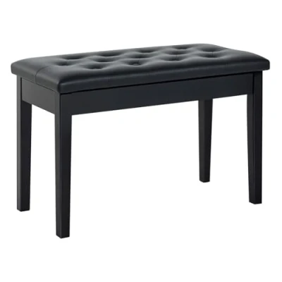 Imagen de HOMCOM Taburete de Piano Banco Teclado con Espacio Almacenamiento 76x36x50 cm y Cuero Sintetico