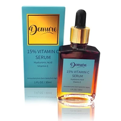 Imagen de Demure 15% de suero vitamina C con ácido hialurónico y E 30 ml Serum refrescante para una piel radiante saludable