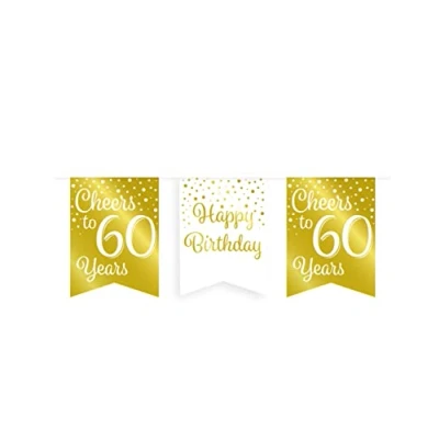 Imagen de PD Party Banner de Bandera Fiesta, Color oro/blanco, 8.5 x 7.5cm (7023008)