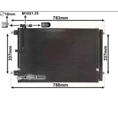 Imagen de VAN WEZEL 03005389 Condensador con secador Aluminio 650 AUDI: A8 D4