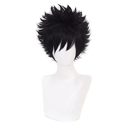Imagen de HIROAKIYA Toya Todoroki Dabi Wig, MHA My Hero Academia Cosplay Wig with Cap