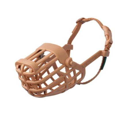 Imagen de bozal de CESTA seguro BASKERVILLE CLASSIC Permite jadear y beber, impide morder hurgue, ideal para perros nariz larga, adiestramiento transpirable medianos (Talla 5)