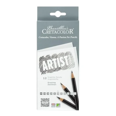 Imagen de CRETACOLOR Artist Studio, lápices de grafito para dibujo, 12 gradaciones, esbozar, en estuche cartón