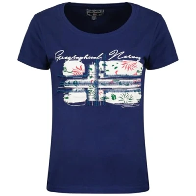 Imagen de Geographical Norway Jepson Lady Camisetas, Marine, XL para Mujer
