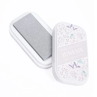 Imagen de Almohadilla de tinta pigmento metálico, almohadillas lavables para niños, manualidades Shimmer Scrapbook sellos goma, 9,4 x 5,3 cm (plata)