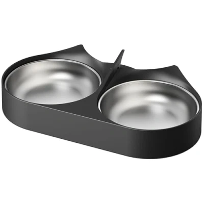 Imagen de PETLIBRO Comedero Gato Automatico con Cuencos de Acero Inoxidable, alimentación automática para Gatos Dos o Perros, Negro