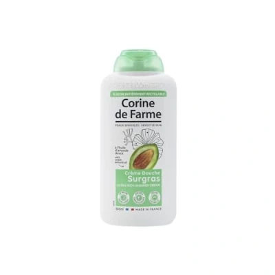 Imagen de Corine de Farme Crema Ducha Supergrasa con Aceite Almendras Dulces pH Neutro, Origen Natural Control Dermatológico Fabricación Francesa 500 ml