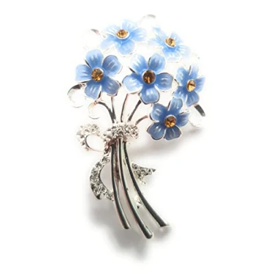 Imagen de equilibrium Broche chapado en plata Forget Me Not, Metal, Bañado