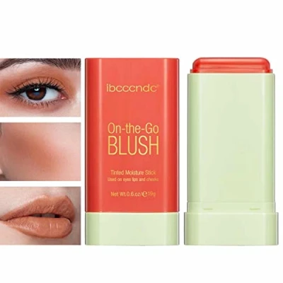 Imagen de Kasmole Maquillaje rubor mate en crema para mejillas, pieles maduras 0.6oz Cheek Tint Blush Stick, Larga duración