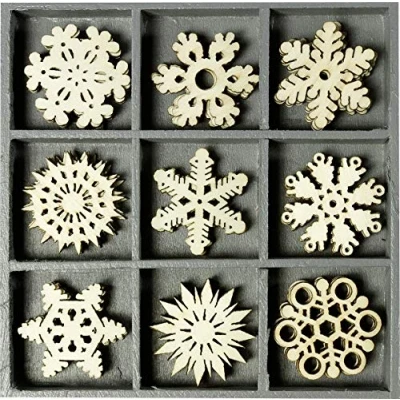 Imagen de Caja de madera con adornos navidad 45 forma hielo