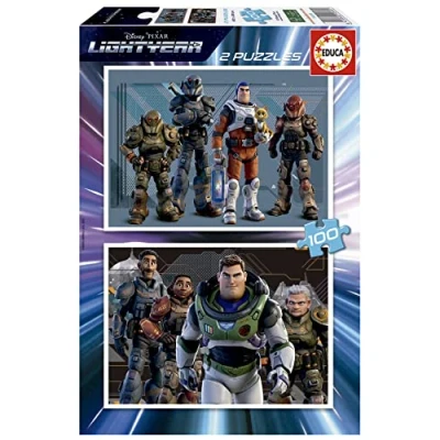 Imagen de Educa Puzzle Lightyear 2 x 100, Puzzles de cartón con 100 Piezas Cada uno, diversión por Partida Doble, Medida aproximada 40 28 cm, A Partir 6 años (19316)