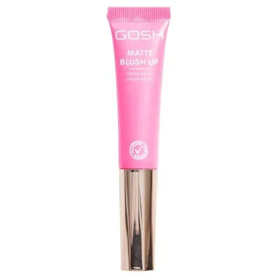 Imagen de GOSH Cream Blush Matte UP I Liquid para un acabado mate y fresco rubor crema sedoso con esponja integrada viajes Sin perfume, certificado alérgico vegano 001 Hot Pink
