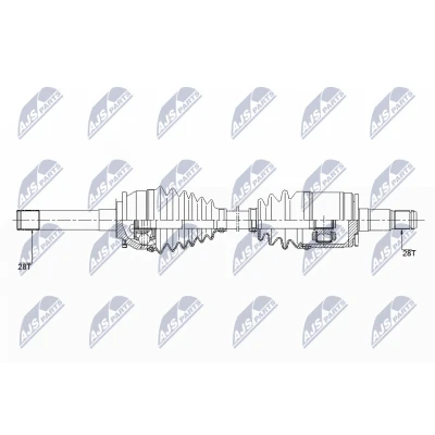 Imagen de NTY NPW MS 059 Árbol de transmisión Eje delantero, izquierda 610, 90