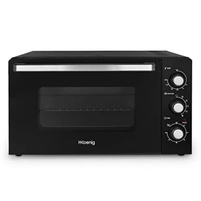 Imagen de H.Koenig FO42 Horno Électrico Sobremesa, 42 L, Asador Regulable hasta 230 C, 5 modos de cocción, Temporizador, 2000W