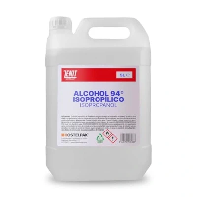 Imagen de Hostelpak 5L Alcohol isopropilico 94ºC Pureza, Limpieza superficies y componentes electrónicos