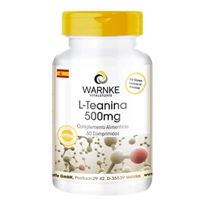 Imagen de L Teanina 500mg Aminoácido Adaptógeno 60 comprimidos Warnke Vitalstoffe Calidad de farmacia alemana