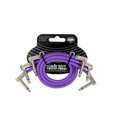 Imagen de Ernie Ball Cables Flex Patch 30 cm Púrpura Paquete de 3