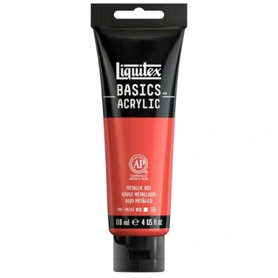 Imagen de Liquitex Acrílico Basics Tubo de Pintura Acrílica, Rojo Metálico, 118 ml