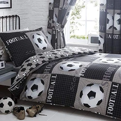 Imagen de Shoot de fútbol poliéster Juego Funda edredón y Almohada Cama,., Gris, Single