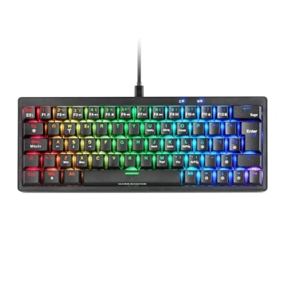 Imagen de Mars Gaming MKMINIPRO, Teclado Mecánico Ultra Compacto 60%, Switches Mecánicos Hot Swappable, Iluminación RGB Chroma, Antighosting, Multiplataforma, Switch Azul, Español, Blanco