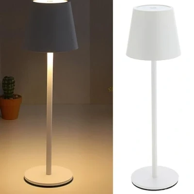 Imagen de Cepewa lámpara de mesa con función táctil, regulable en 3 tonos blancos, 11 x 37 cm, color blanco, 65 lúmenes, 56 ledes, cable carga USB, (1 cm),