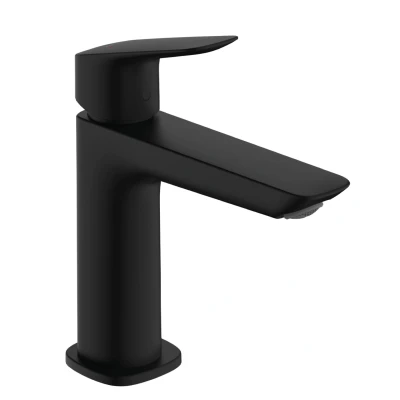 Imagen de hansgrohe Logis Fine grifo lavabo con vaciador Push Open, monomando 110 mm, mezclador ahorro de agua (EcoSmart), negro mate, 71252670