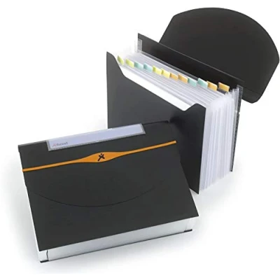 Imagen de REXEL 2102483 Carpeta fuelle OPTIMA negra 13 compartimentos color negro