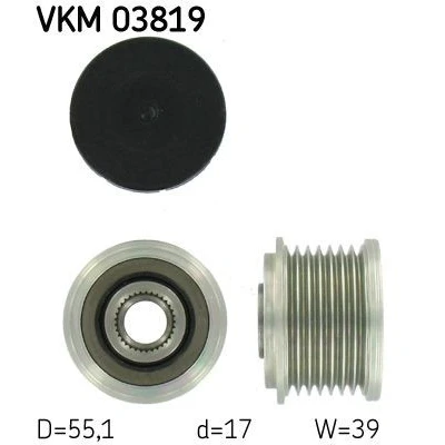 Imagen de SKF VKM 03819 Rueda Libre Alternador 39 MERCEDES BENZ: Clase ML, E Berlina, S Berlina