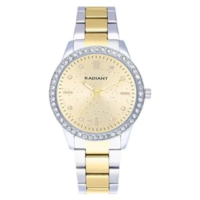 Imagen de Radiant Colección Universe Reloj analógico de Cuarzo. Pulsera para Mujer Cuarzo y con Esfera Dorada. Correa Acero Inoxidable en un bitono Dorado Plateado 38mm.
