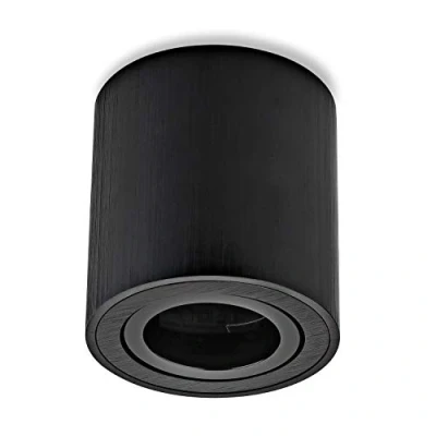 Imagen de Sweet LED marco de superficie aluminio foco IP20 orientable con casquillo GU10, 230V redondo 80x84mm, negro