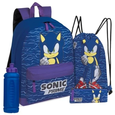 Imagen de Sonic Set de 4 piezas con Mochila, Bolsa, Estuche y Botella para Niños