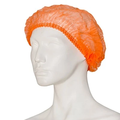 Imagen de Gorros de enfermera fieltro (10 paquetes 100, 1000 unidades), tamaño L (52 cm diámetro), color naranja