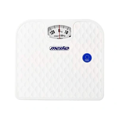 Imagen de Mesko MS8160 Báscula de Baño Analógica Mecánica, Profesional 130 Kg, Gran Precisión, Superficie Antideslizante, no Digital, Fácil Usar, sin Pilas, Metal