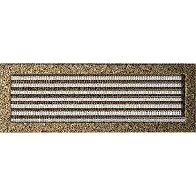 Imagen de rejilla de ventilación KRATKI chimenea 17cm x 49cm negro dorado con persianas