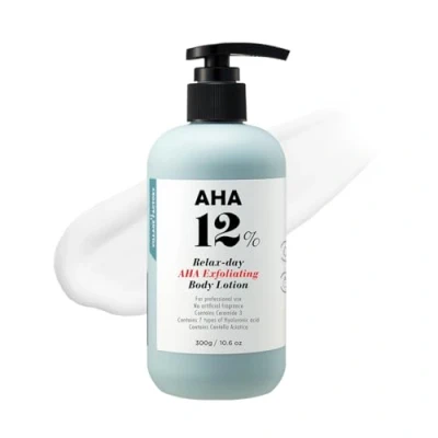 Imagen de VILLAGE 11 FACTORY Loción Corporal con Ácido Glicólico al AHA 12% (300g) Fórmula Exfoliante y Rejuvenecedora, Elimina suavemente las células muertas, Sin Perfume, Parabenos (AHA Body Lotion)