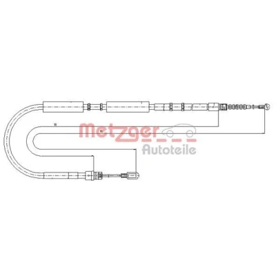 Imagen de METZGER 10.7536 Cable de Freno Mano Atrás derecha 2005/1843 Discos COFLE AUDI: A4 B6 Berlina, Avant