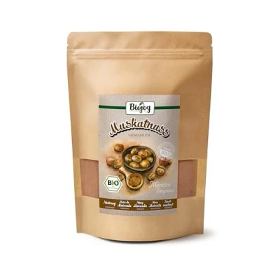 Imagen de Biojoy Nuez Moscada molida BIO (500 g), especia para cocinar, sin aditivos (Myristica fragrans)