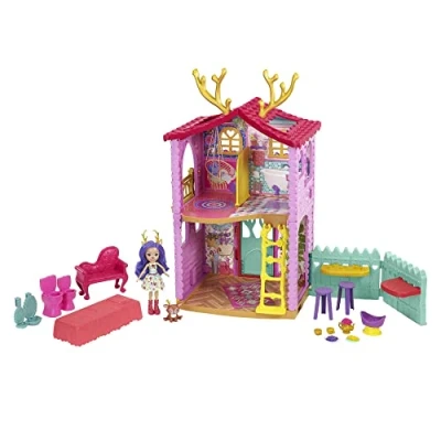 Imagen de Enchantimals casa Ciervo 2.0 con Danessa Deer Muñeca de juguete, mascota y accesorios, regalo para niñas niños +4 años (Mattel HFC41)