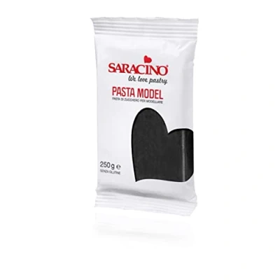 Imagen de Saracino Pasta fondant Model Negra Para modelar De 250 g Sin gluten Made in Italy
