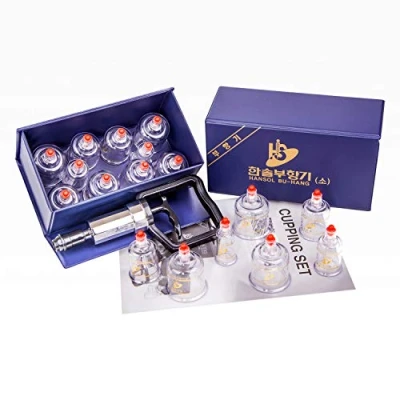 Imagen de Hansol Professional Cupping Therapy Equipment Set with pumping handle 10 Cups &amp; English Manual (Made in Korea) by Medical