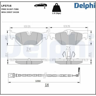 Imagen de Juego de pastillas DELPHI LP3716