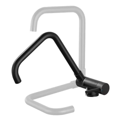 Imagen de Lonheo Grifo Cocina Negro Abatible, de Fregadero Plegable Acero Inoxidable 304, bajo ventana, Monomando Mezclador Agua Fría y Caliente