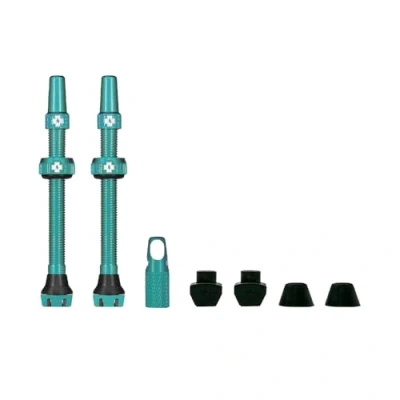 Imagen de Muc Off Set de Válvula Presta para Tubeless, Turquesa, 44 mm Bicicleta Sin Fugas Con Herramienta Extracción Núcleo Integrada