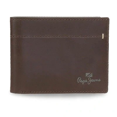 Imagen de Pepe Jeans Staple Cartera Horizontal con Monedero Marrón 11,5x8x1 cms Piel