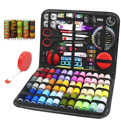 Imagen de DOUBFIVSY Kit de Costura, 229 Piezas Accesorio Costura Premium con Funda Transporte, 41 Carretes Hilo XL, Profesional para Principiantes Viaje Uso Emergencia