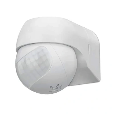 Imagen de conecto detector de movimiento por infrarrojos, montaje en superficie, ángulo detección 180, interior y exterior, IP44, blanco