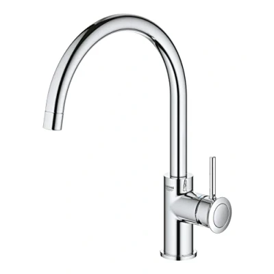 Imagen de GROHE Start Classic Quickfix, Grifo de cocina (caño alto, forma en C, menor consumo agua, sistema instalación rápida), cromo, 31553001